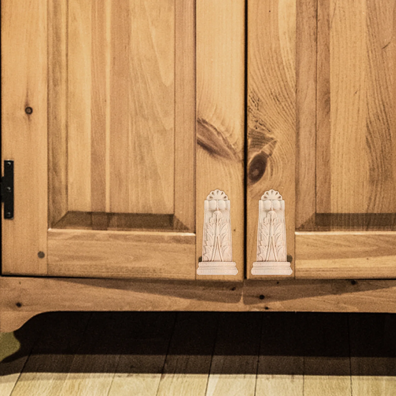 

4Pcs European Style Solid Wood Carved Corbels Decorative Column Furniture Appliques Roman Pillars Home Wall Decor