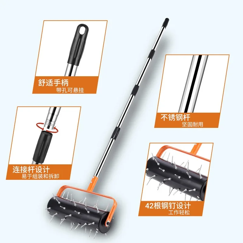 Rolling lawn puncher, aerator, aerator, scarifier, garden tools