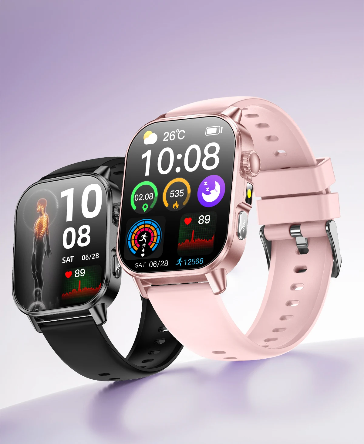 Neue Professionelle Gesundheits-Smartwatch Blutdruckmessung 2,01" AMOLED-Bildschirm Harnsäure Blutfette Taschenlampe Pflege-Smartwatch für Frauen – Detail 34