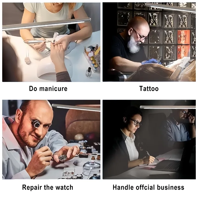 LED Full Spectrum Clamp on Desk Lamp Eye Protection Dimmable Reading Lamp Adjustable Gooseneck Study Lutight EU US Plug