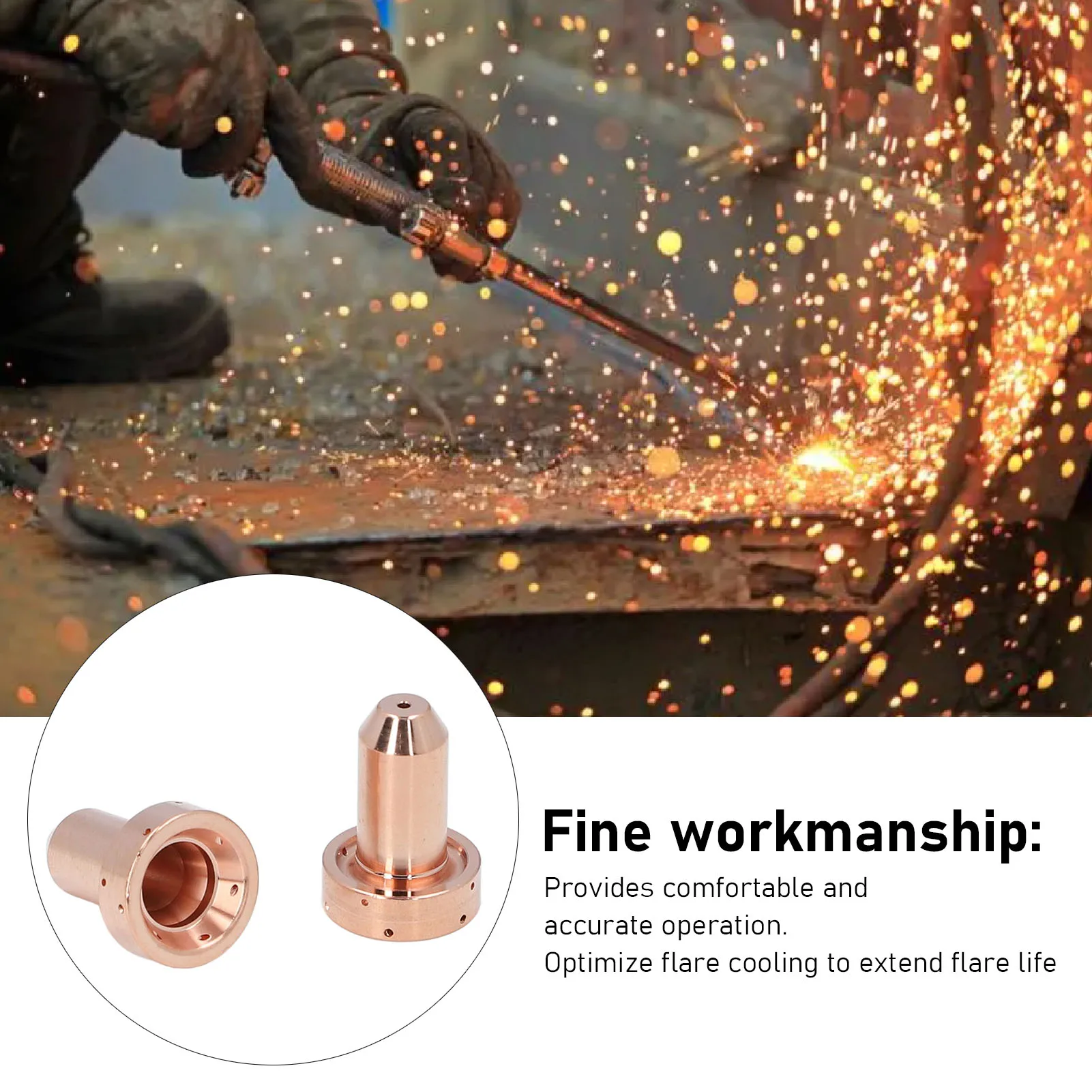 

10Pcs 9 8211 Nozzle 60A Brass Plasma Cutting Torch Nozzle Replacement For SL60 SL100