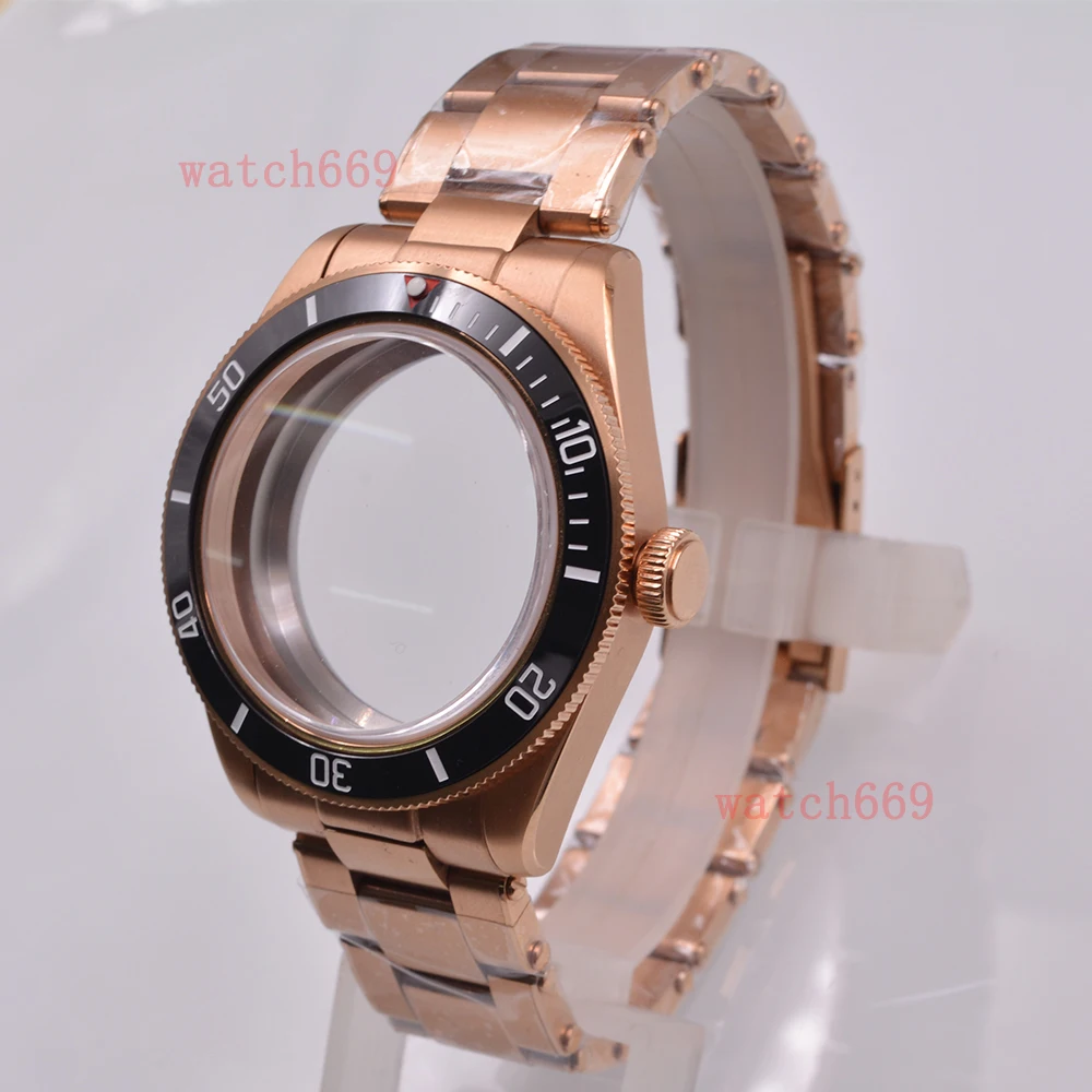 39mm  Sapphire glass Stainless steel Watch Case Fit NH34 NH35 NH36 PT500 ETA2824 Movement