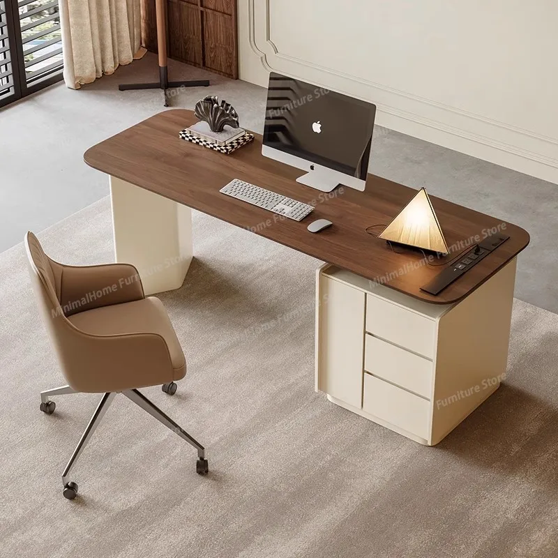 Executive Wooden Office Desk Drawer Design Storage Organizers Office Desk Minimalist Computer Mesas Escritorio Trendy Furniture