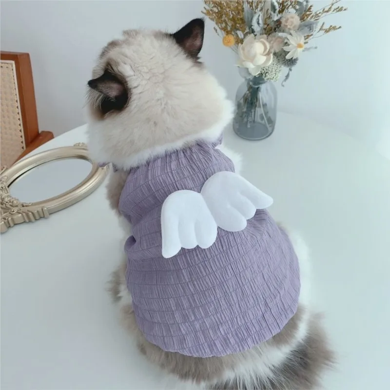 Pet Clothes Anti-shedding Cat Clothes  Thin New Spring And Autumn Models Kitten Cat Blue Cat Ragdoll Puppy Dogs