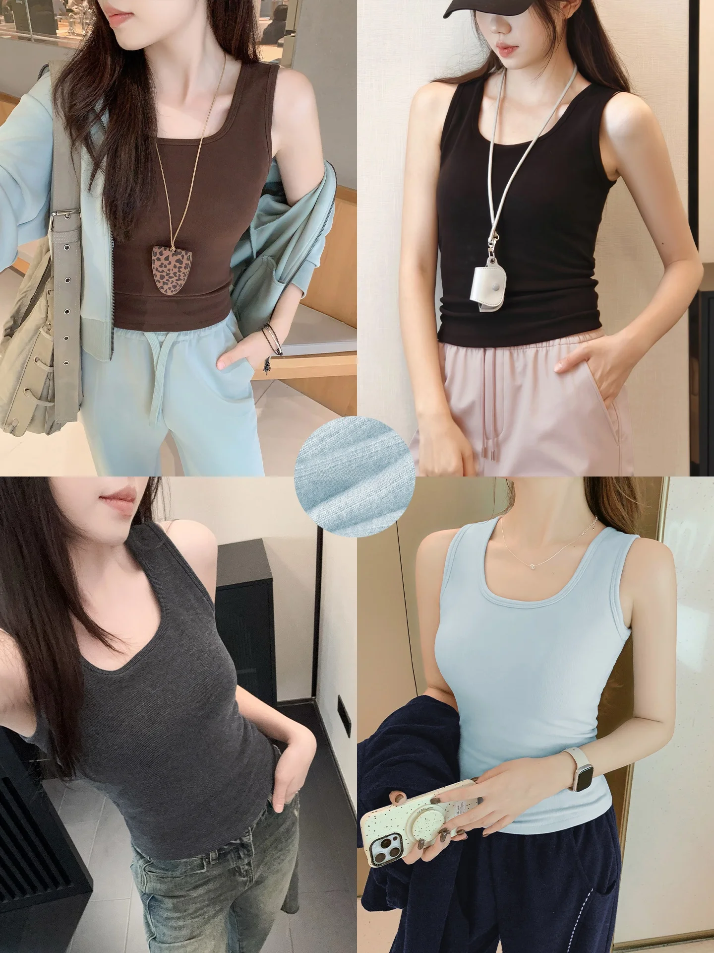 

MeiYang Warm Vest Double-Sided Brued Square Collar with Chest Pad f-Circle Sensation Series Women's Casual ort Length