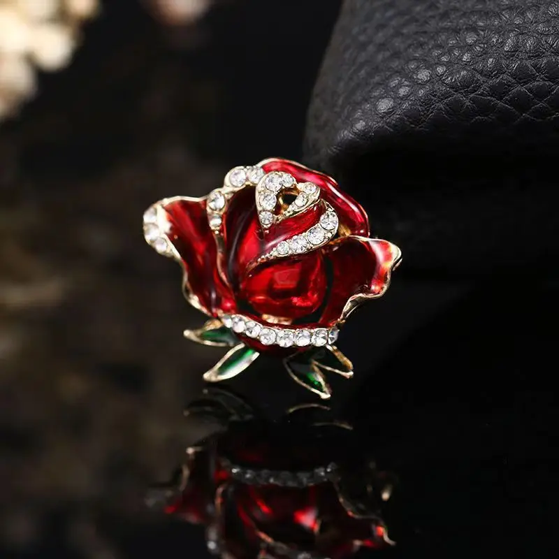 Camellia women's fashion anti-light pin brooch high-end exquisite accessories design sense trendy jewelry