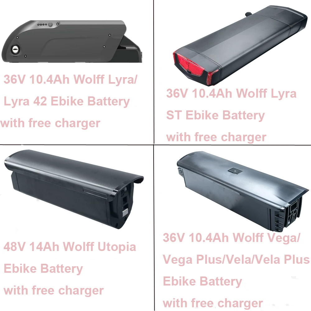 

36V 350W E-Bike Battery 36V 10.4Ah 48V 14Ah 500W G020 Motor Electric Bike Bicycle Battery Wolff Vega Vela Plus Lyra ST 42 Utopia