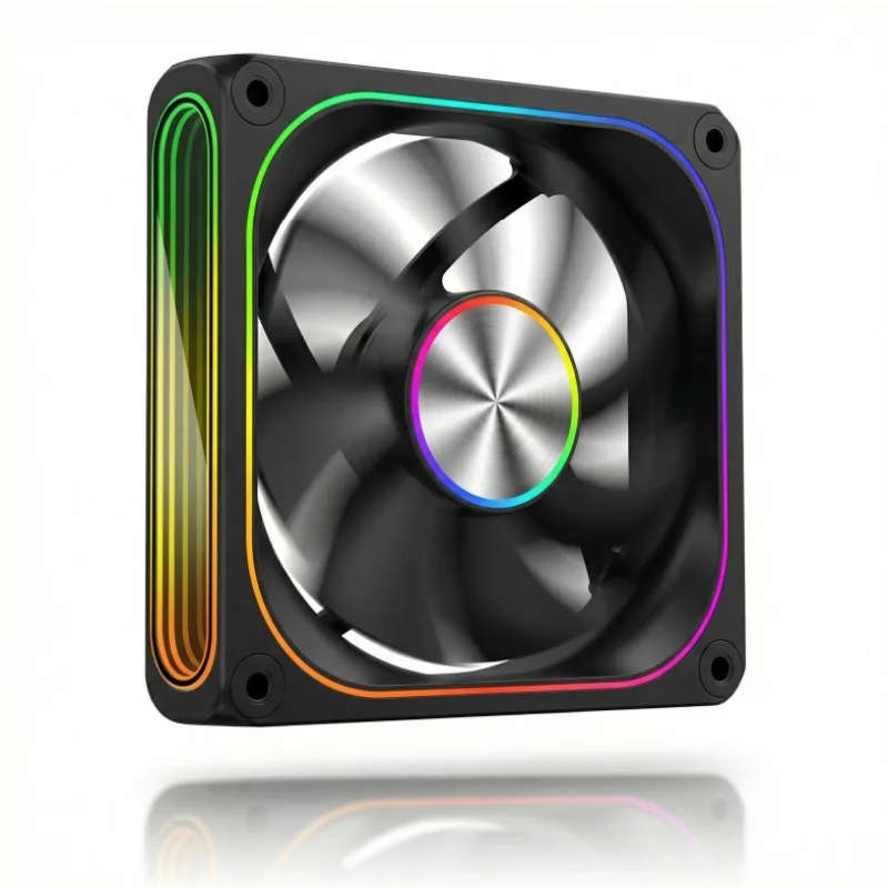 12cm Mirror Moon Computer Case Fan Triple Sided God Light Synchronized PWM Silent High Performance Cooling Fan for PC Host - view 6