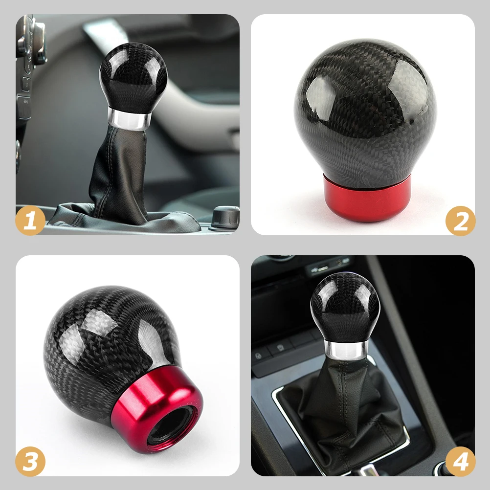 

Carbon Fiber Gear Shift Knob Replacement Handle Universal Aluminum Alloy Car Manual Gear Knob Practical Interior