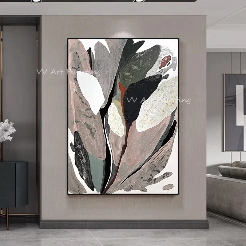 Brown Leaf Large Sizes 100% Handmade Modern Oil Painting Abstract Picture For reading Room Decoration Cuadros Wall Paintings