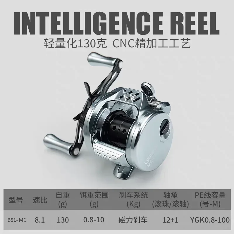 LOONGZE B51MC CNC Metal Micro Drum Reel Full Metal Construction