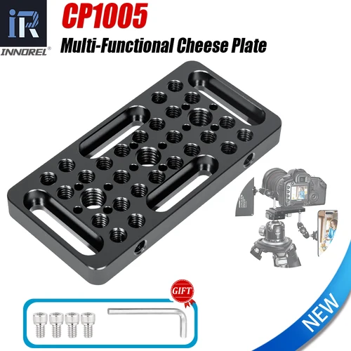 Imagen 1 del producto INNOREL CP1005 Placa de queso multifuncional de 10x5 cm, placa de montaje de conmutación con orificios de localización ARRI integrados para trípode de cámara