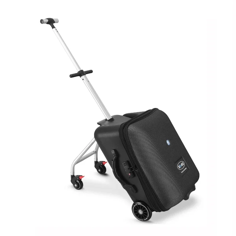 

Kids Suitcases Sit to Ride on Luggage Trolley Foldable 20 inch Cabin Travel Bag Baby Mother Lazy Carry-on Suitcases on Wheels