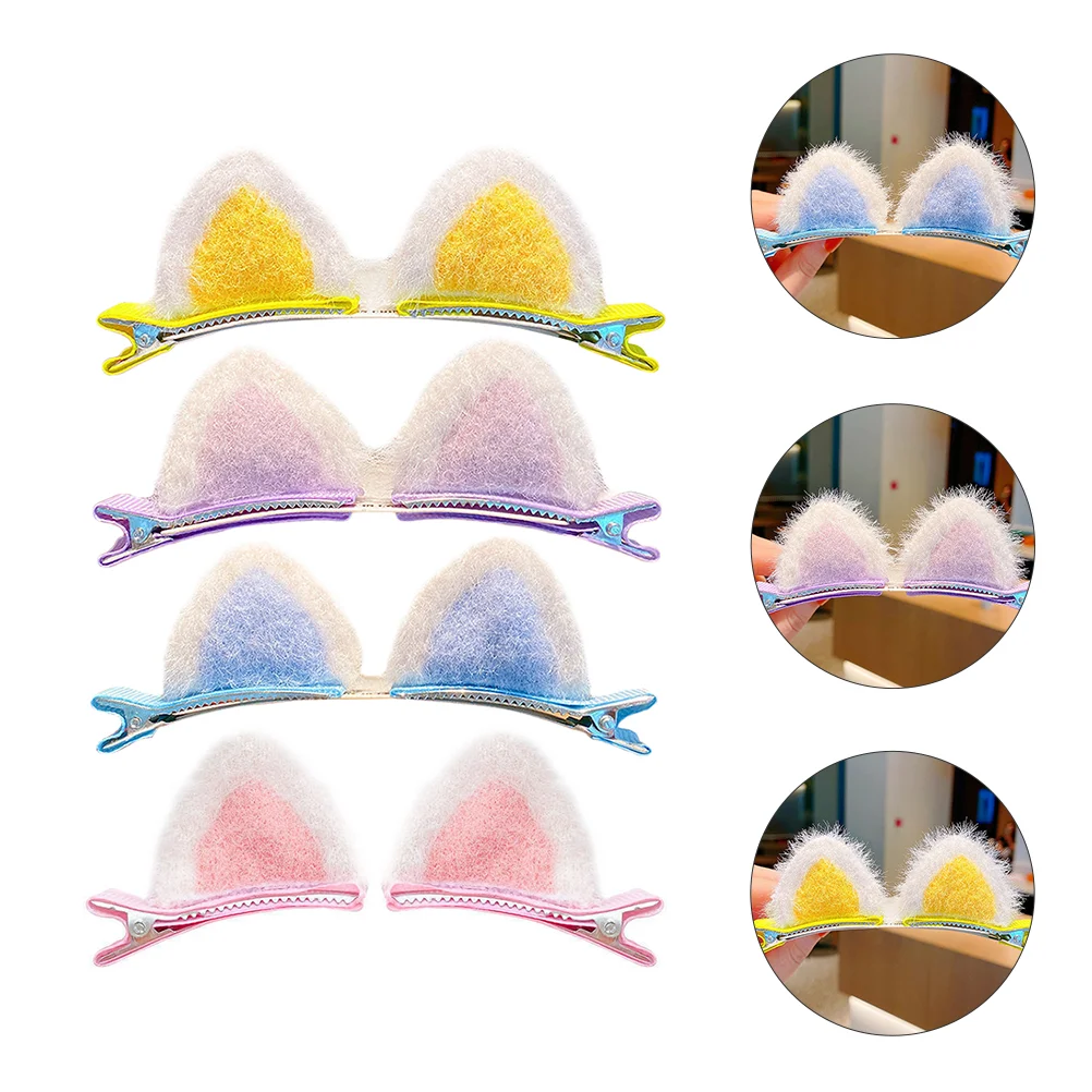 8 Pcs Hair Toppers Cat Ears Hairpin Cosplay Prop Cute Party Lovely Barrette Clip Toddler