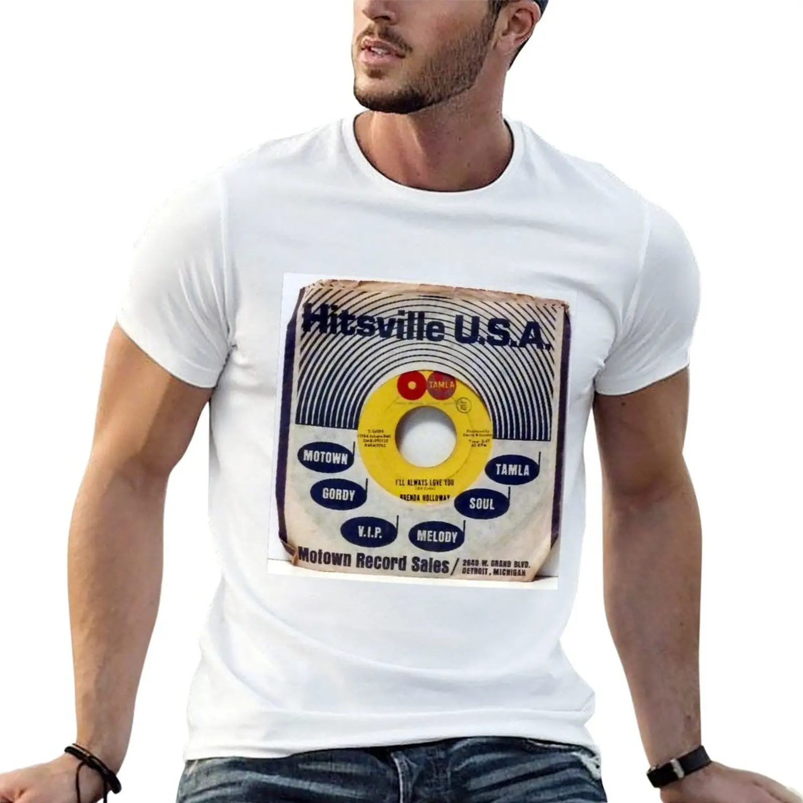 

Hitsville USA, Motown, Tamla, Company sleeve, 45, 1964, soul, r & b, single, T-Shirt t shirts for man cotton T-Shirt
