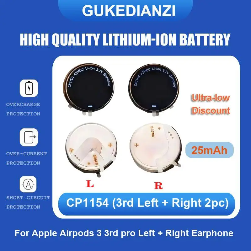 Battery For Apple Airpods 3 3rd pro Right Earphone Left + 1st 2nd A1604 A1523 A1722 A2032 A2031