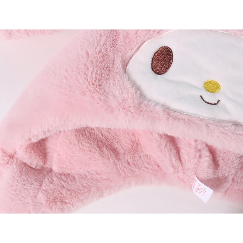 Kawaii Sanrio Plush Accessories Cartoon Kuromi My Melody Cinnamoroll Movable Ear Cap Warm Cute Beauty Hat Toys for Girls Gift