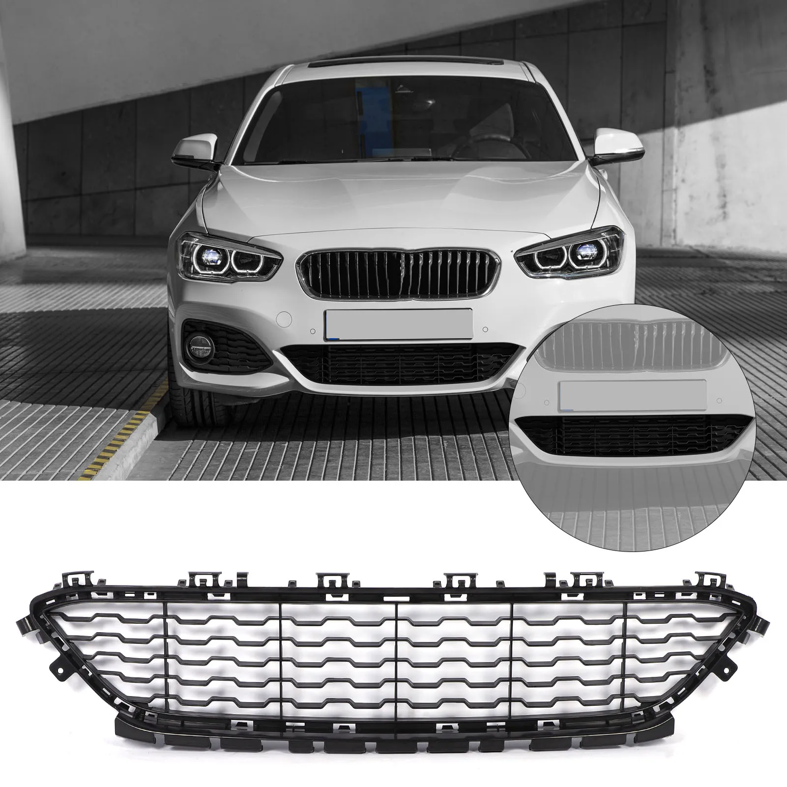 Auto Front Bumper Mesh Grille 51118060284 Car Bumper Center Lower Grill for BMW 1 Series F20 F21 LCI M Sports 2015 to 2019