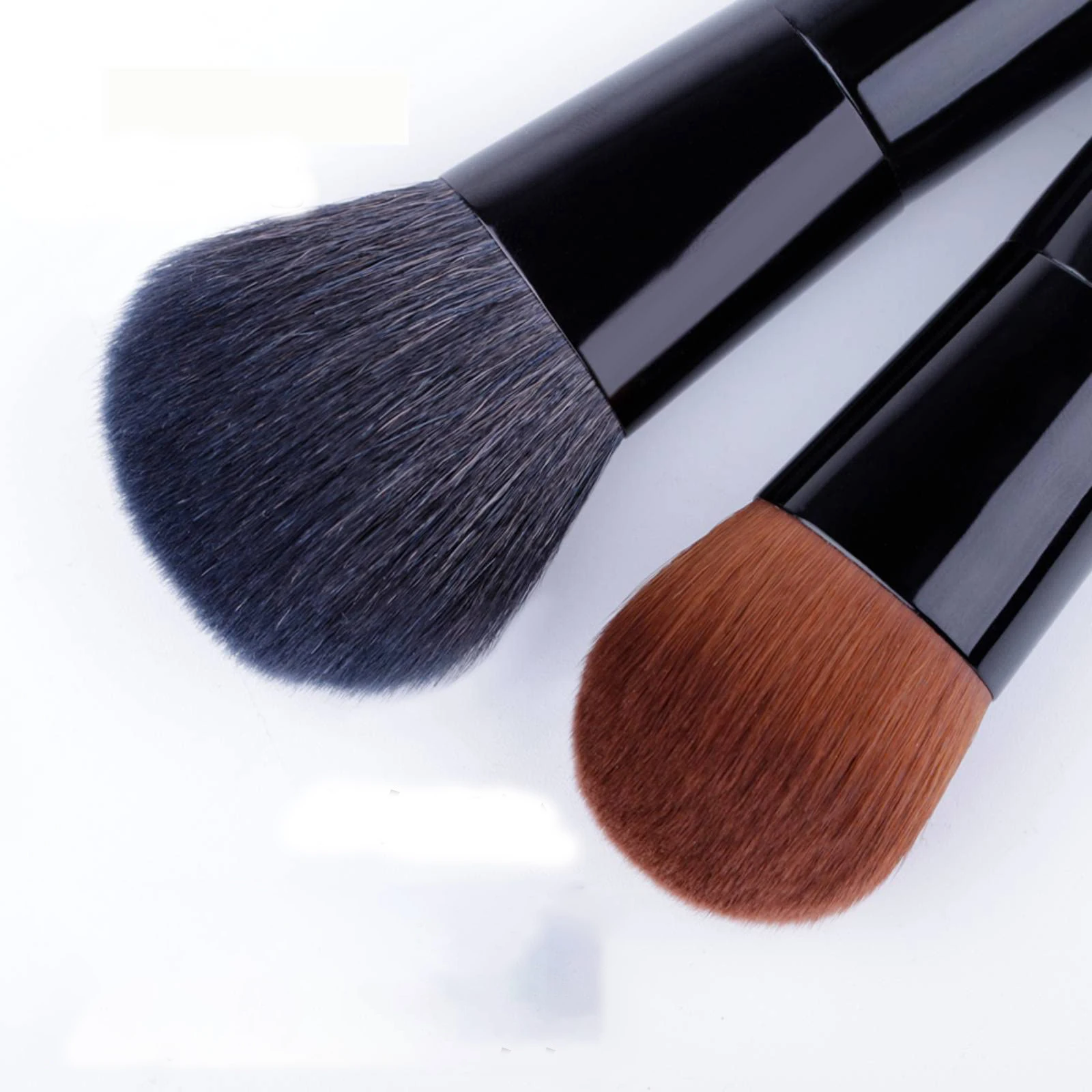 DUcare Foundation Powder Brushes 2PCS Makeup Blush Brushes Set Buffing Stippling Liquid Blending Mineral Powder Tools Black