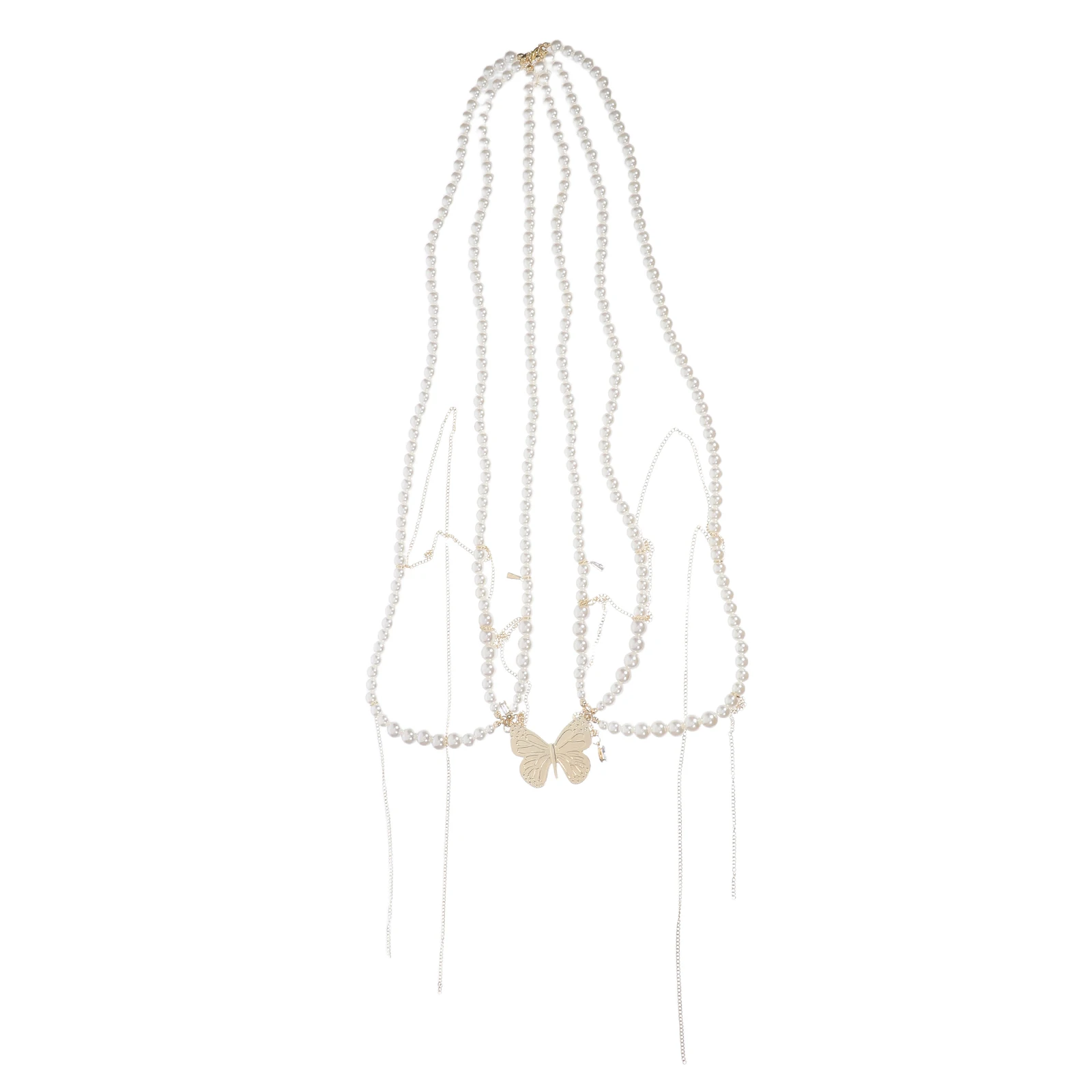 

Multi-layered Pearl Waist Chain Body Beaded Belly Beach Accessories for Women Jewelry Alloy Necklace Dinner Party