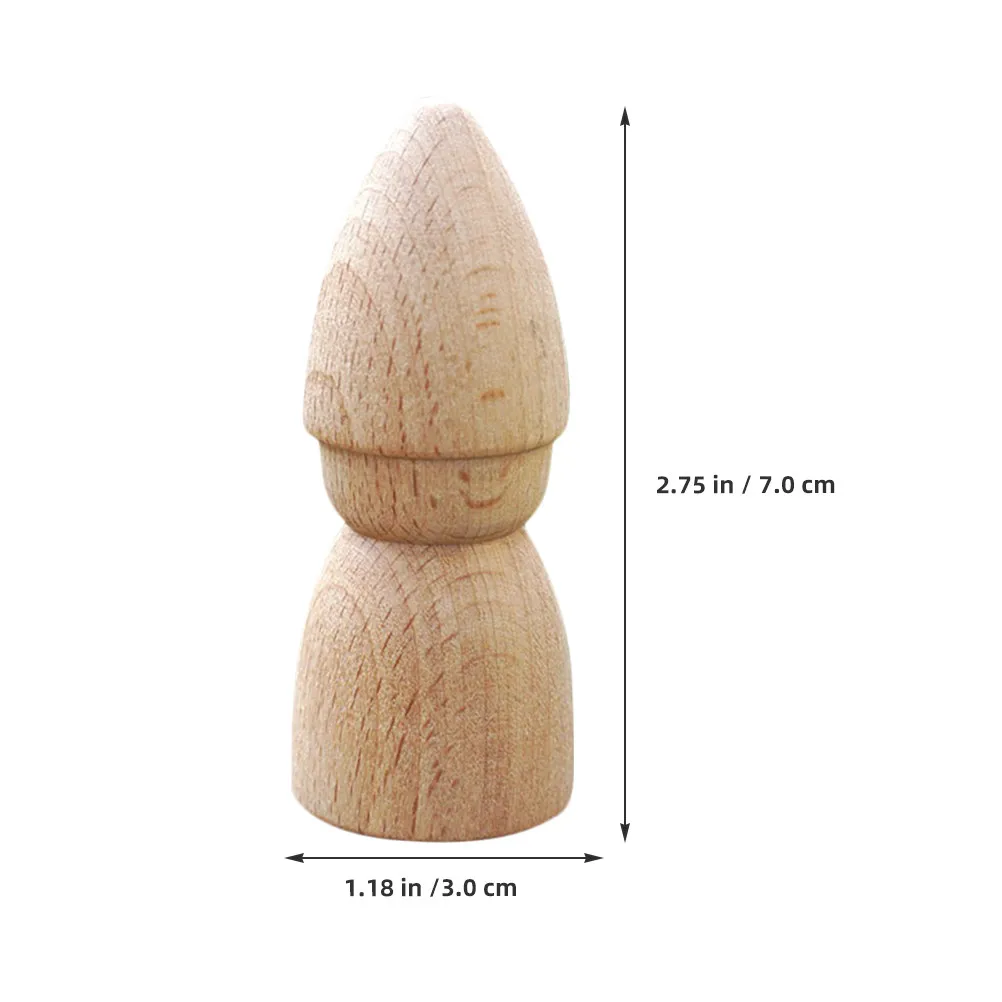 6Pcs Wooden Peg People Unpainted DIY Graffiti Art Supplies for Children Crafting Sessions Portable Fun Decorative view 2