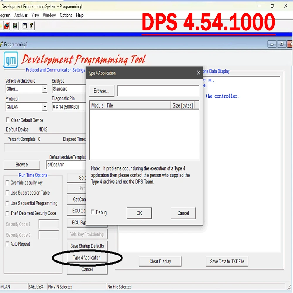 Sistema de programación de desarrollo GM (DPS) 4.54.1000 Configurando módulos ECU intermitentes en vehículos GM Cambia el número VIN