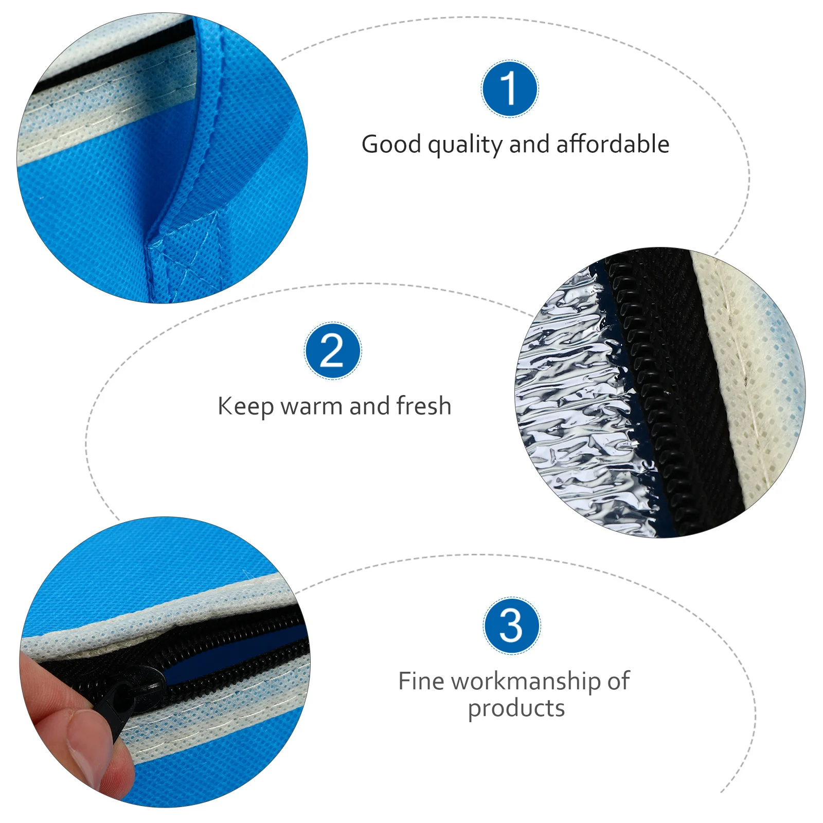 

Premium Insulated Bento Tote Bag Large Capacity Portable Food Storage Pouch Handle Heat Preservation Thickened Material