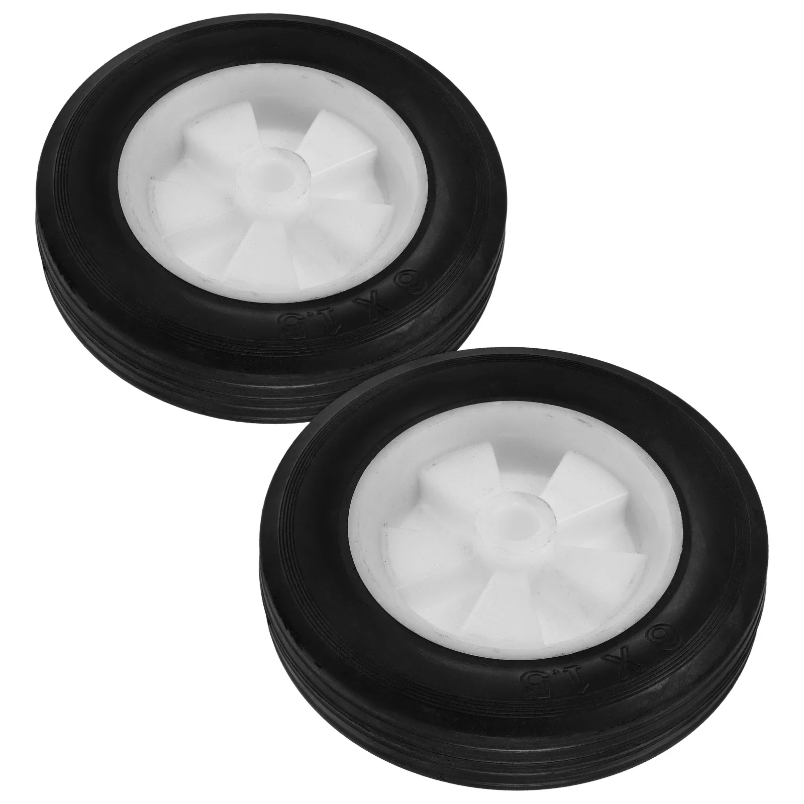 

2Pcs Universal Lawn Mower Wheel Replacement Rubber Caster High Strength PP Material Smooth Operation Mower Wheel Attachment