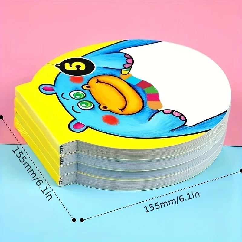 120 Pages Kids' Circular Coloring Book with Maze Games Drawing Graffiti Activities Interactive Learning Tool for Toddlers