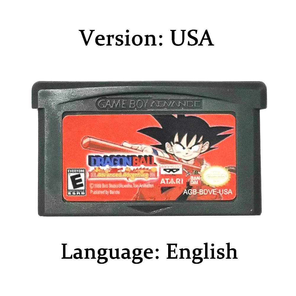 GBA用ビデオゲームカートリッジ,ゲームコンソールカード,ドラゴンボールシリーズ,高度な冒険,超音速戦士,ブウの怒り,32ビット