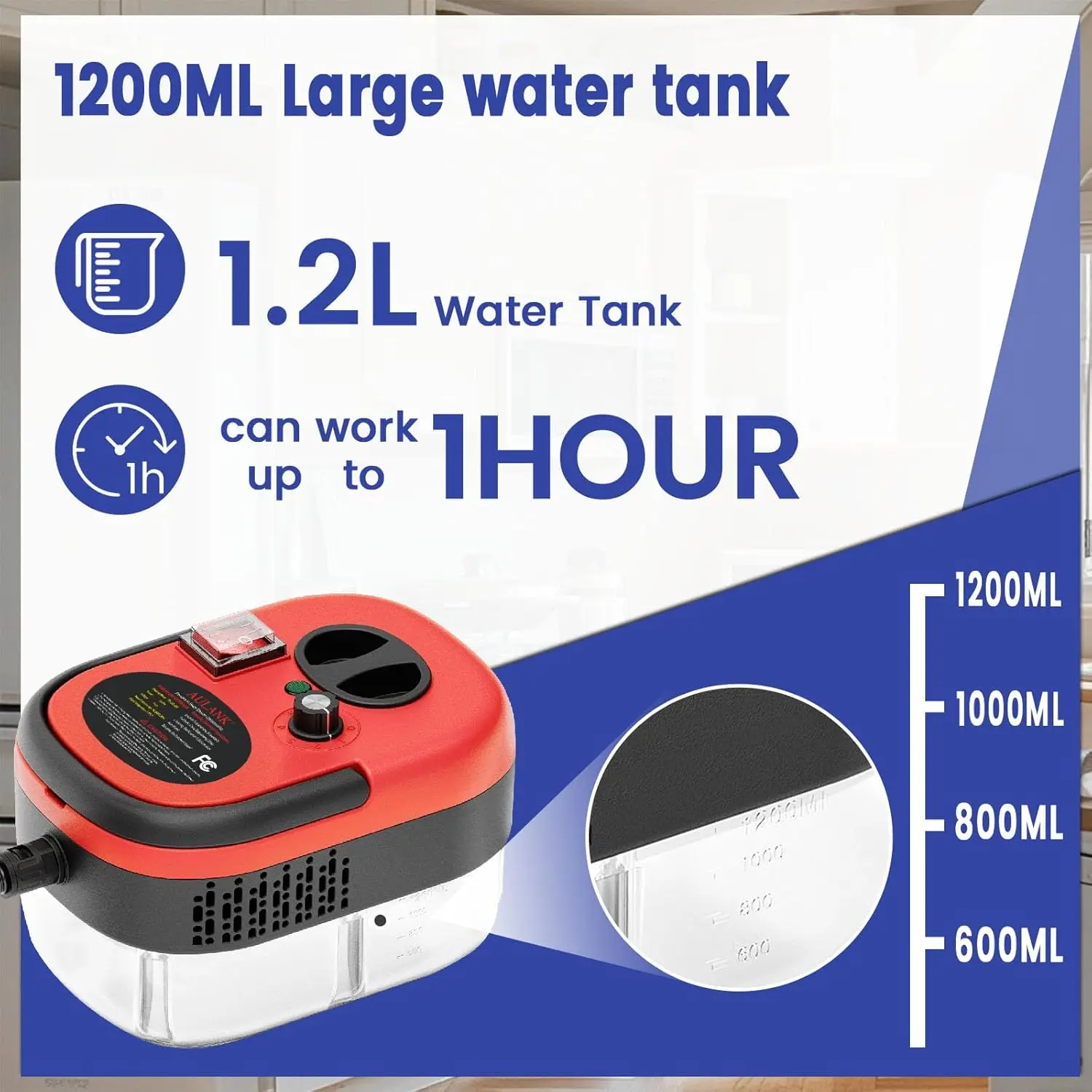 2500W Handheld Steam Cleaner,Portable Car Steamer For Auto Detailing,High-Temperature and Pressure Steam Cleaner For Home