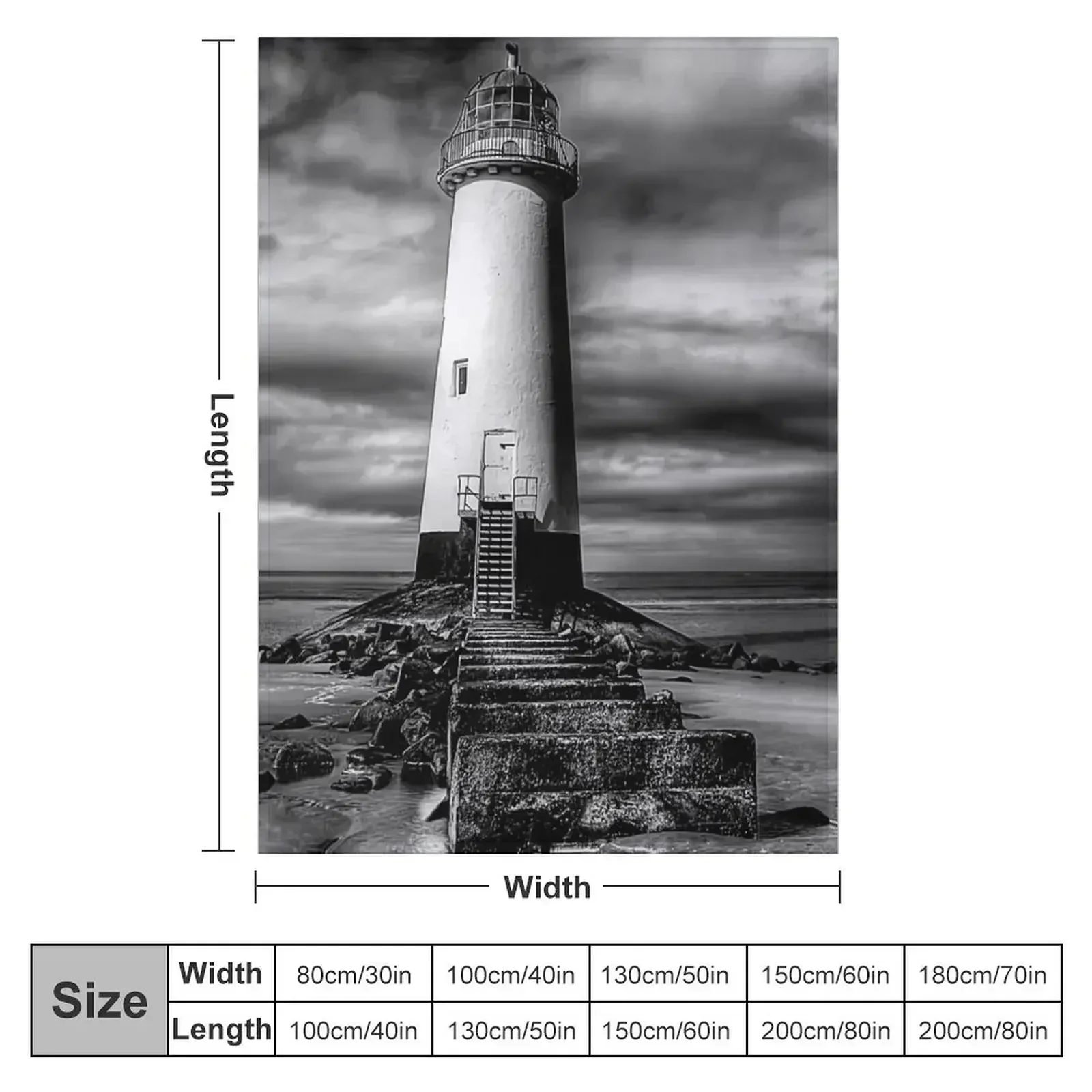 Talacre Lighthouse Point of Ayre Wales Throw Blanket Beautifuls Soft Big Luxury Designer Blankets