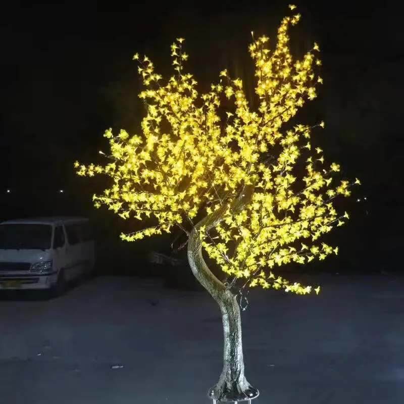 Christmas Decorations Artificial Lighted Cherry Blossom Tree Lights 110 220VAC 1.8m 2m 2.5M 3M Height Rainproof Outdoor Use