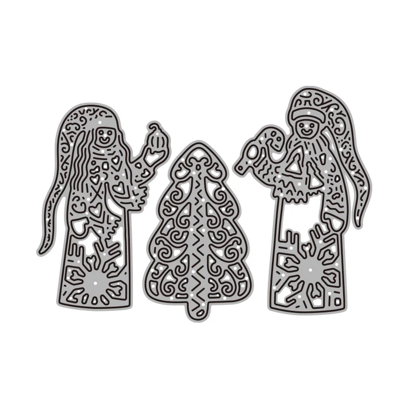 New Christmas Character Prayer Metal Cutting Dies Decorative for Diy Scrapbooking Steel Craft Die Cut Embossing Paper Cards 2022