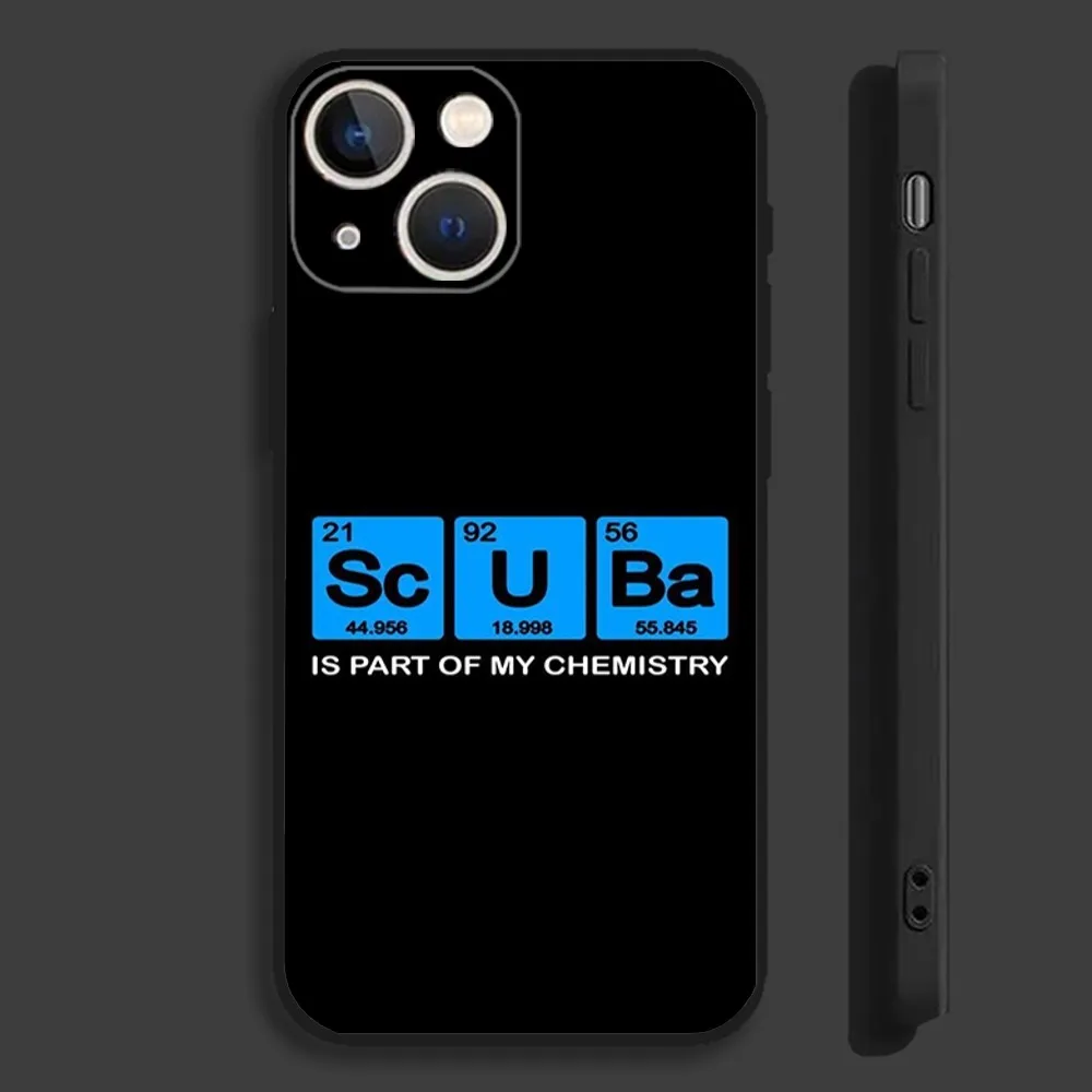 Scuba Diving Phone Case For iPhone 16,15,14,13,12,11,Pro,Max,Plus,Mini,X,XS,XR,8,7,6,S,SE Soft Black Case