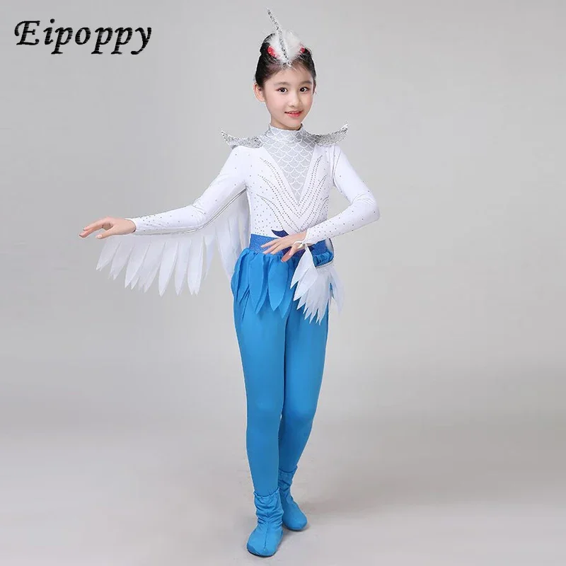Xiaohe أجنحة جنح أنيقة للأطفال ، زي أداء الرقص ، شكل أجنحة الطيور ، ارتداء قطعة واحدة الأداء