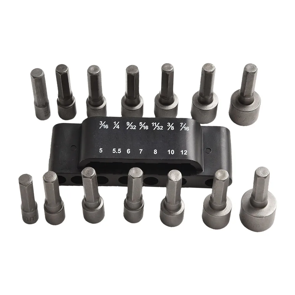 Metal Ratchet Wrench Adapter Set with 14 Sockets and 24 Inch Small Ratchet Socket Wrench for Connect 635mm Sockets and Bits