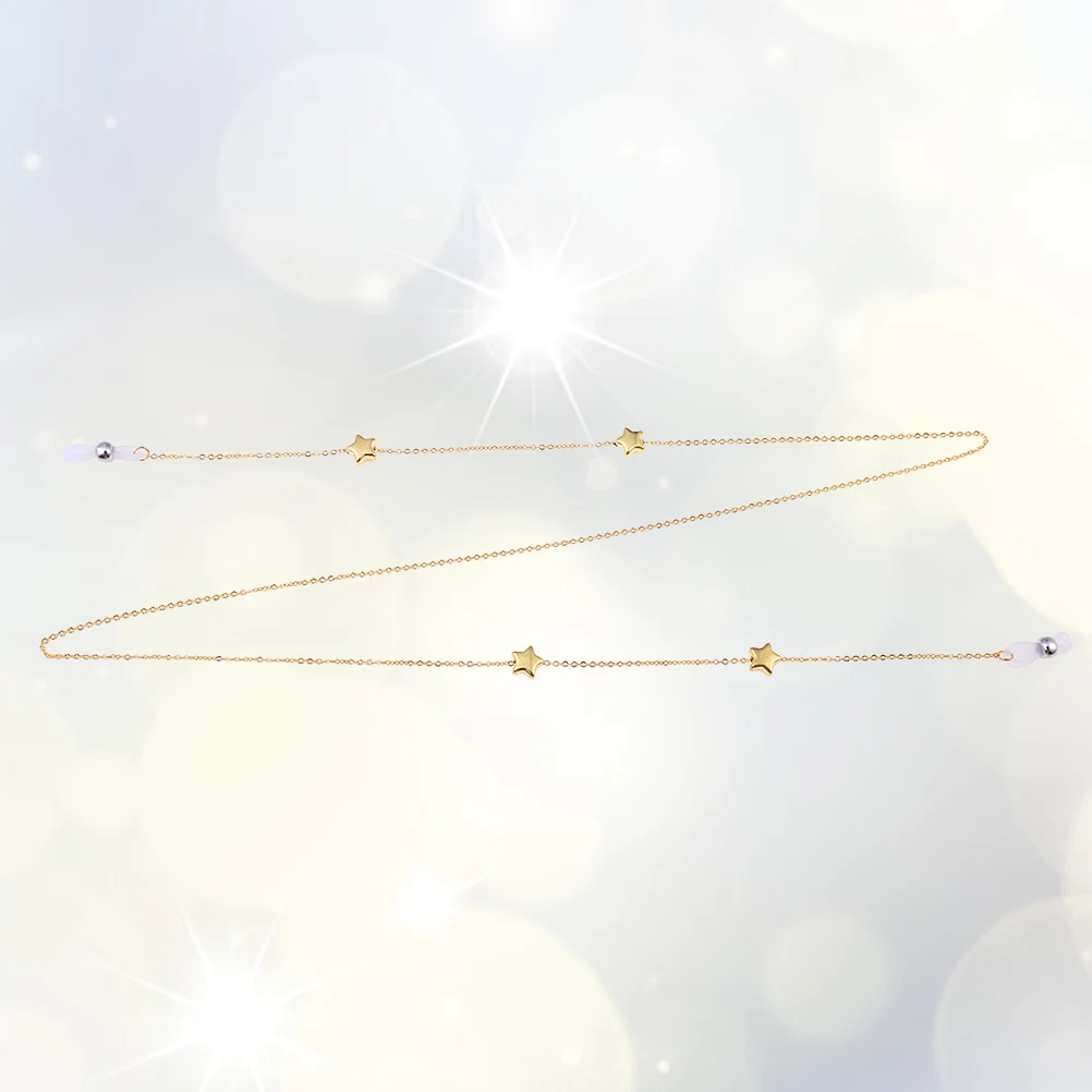 

Pentagram Glasses Chain Alloy Metal Retainer Neck Strap Eyeglasses Sunglasses Spectacles Durable Fashion Accessory Golden Bz1305
