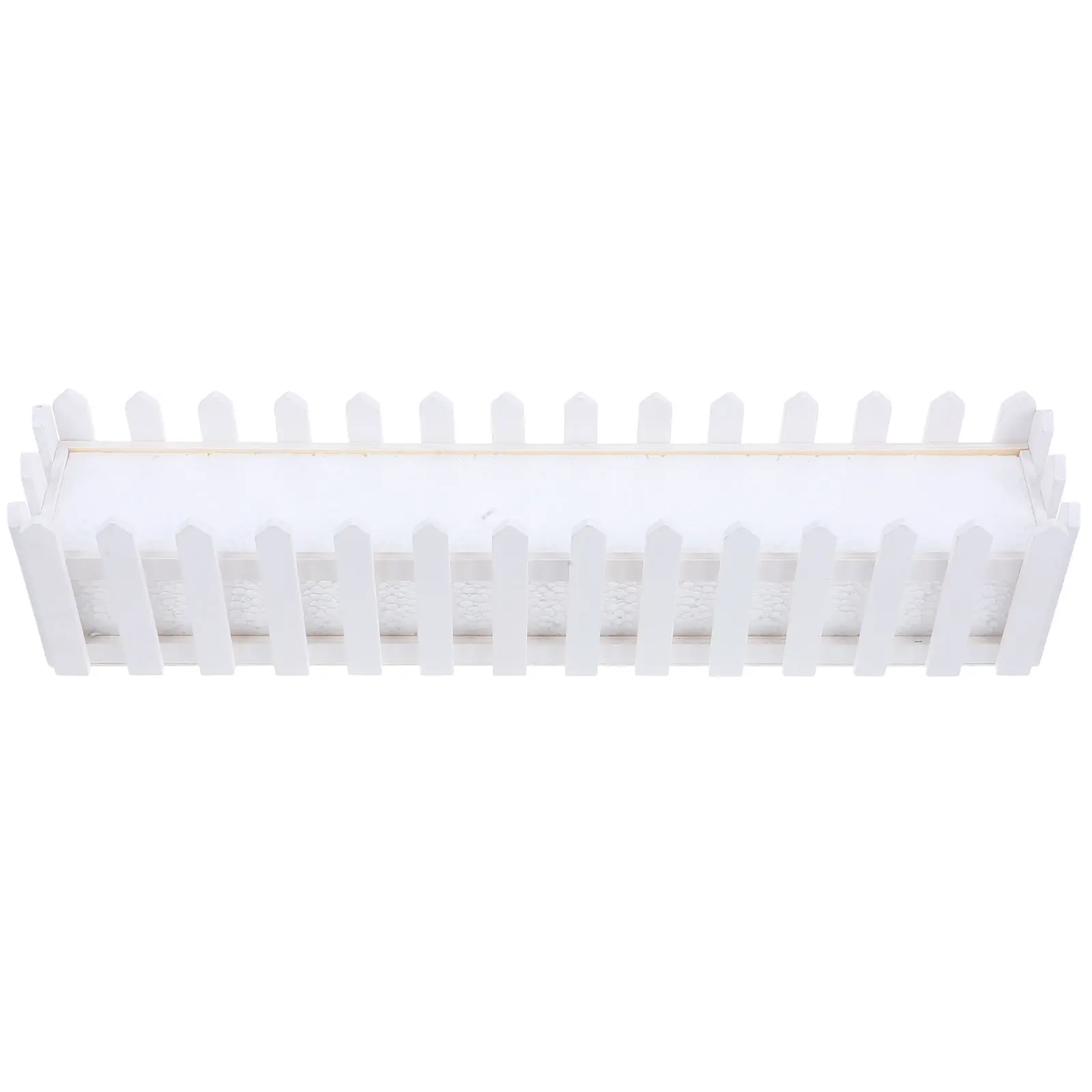 

Simulated Wood Fence Flower Pot Container Foam Insert Artificial Plants Planter Box for Indoor Outdoor Lightweight Durable