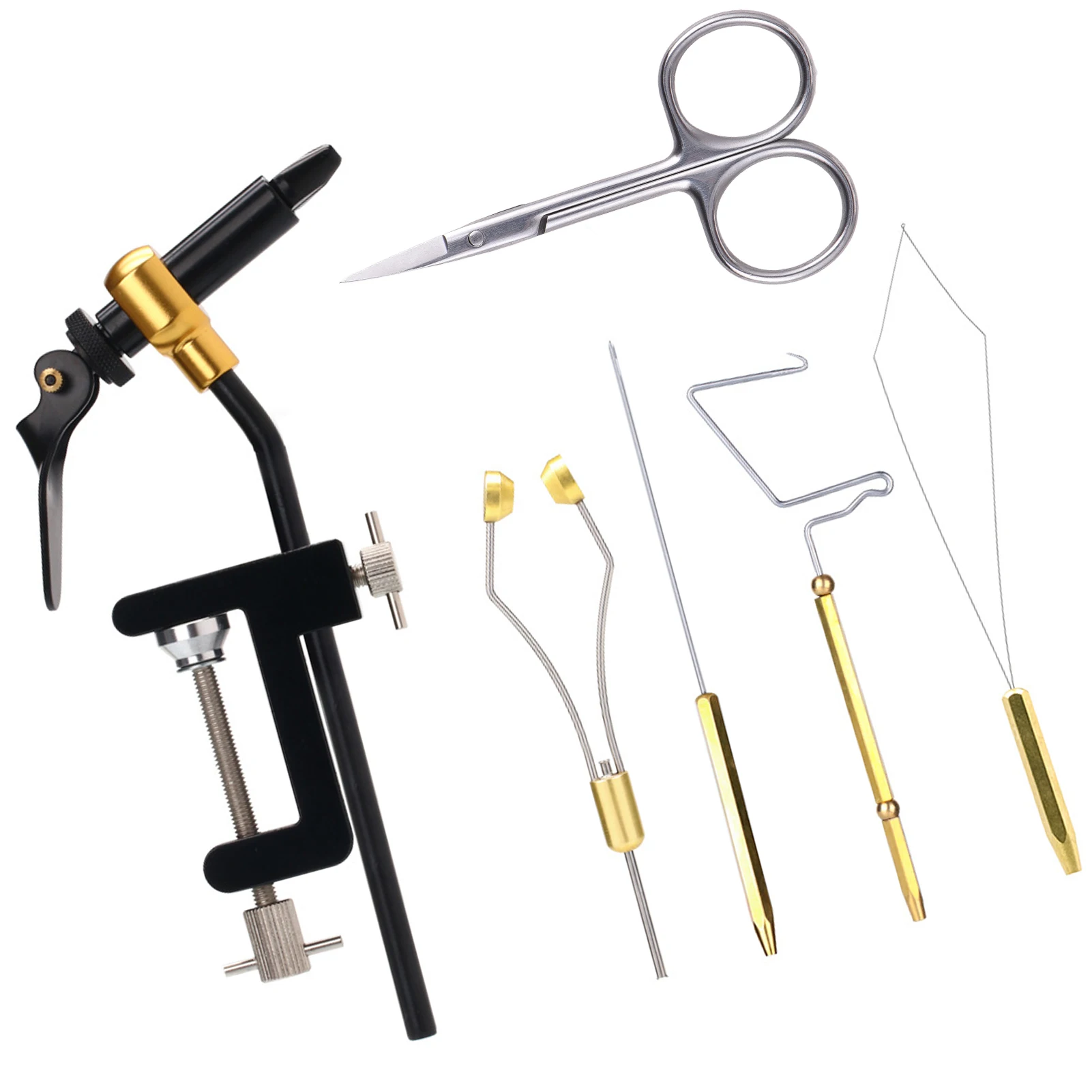 

Fly Tying Kit Fly Tying Kit Fly Tying Vise Whip Finisher Fly Tying Threader Fly Tying Bobbin Fly Tying Bodkin and Scissors