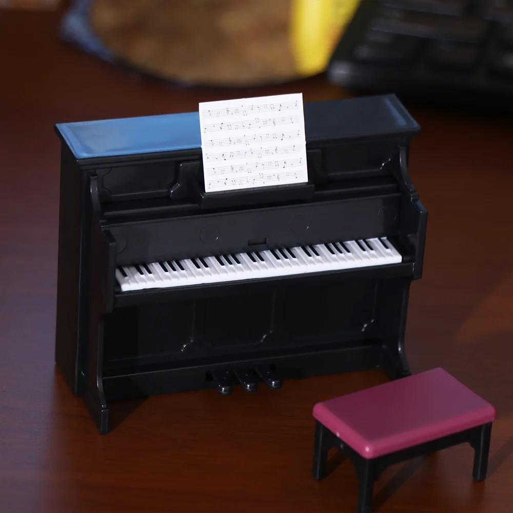 Instrumento Musical para casa de muñecas, tambor de violín, Micro paisaje, Piano en miniatura, guitarra, trompeta clásica, saxofón, escala 1/12