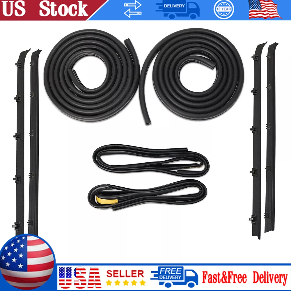 

8PCS Quality Car Complete Door Window Weatherstrip Seals Set Kit For Chevy GMC C10 K10 1981-1991 Car Body Sealing Strip