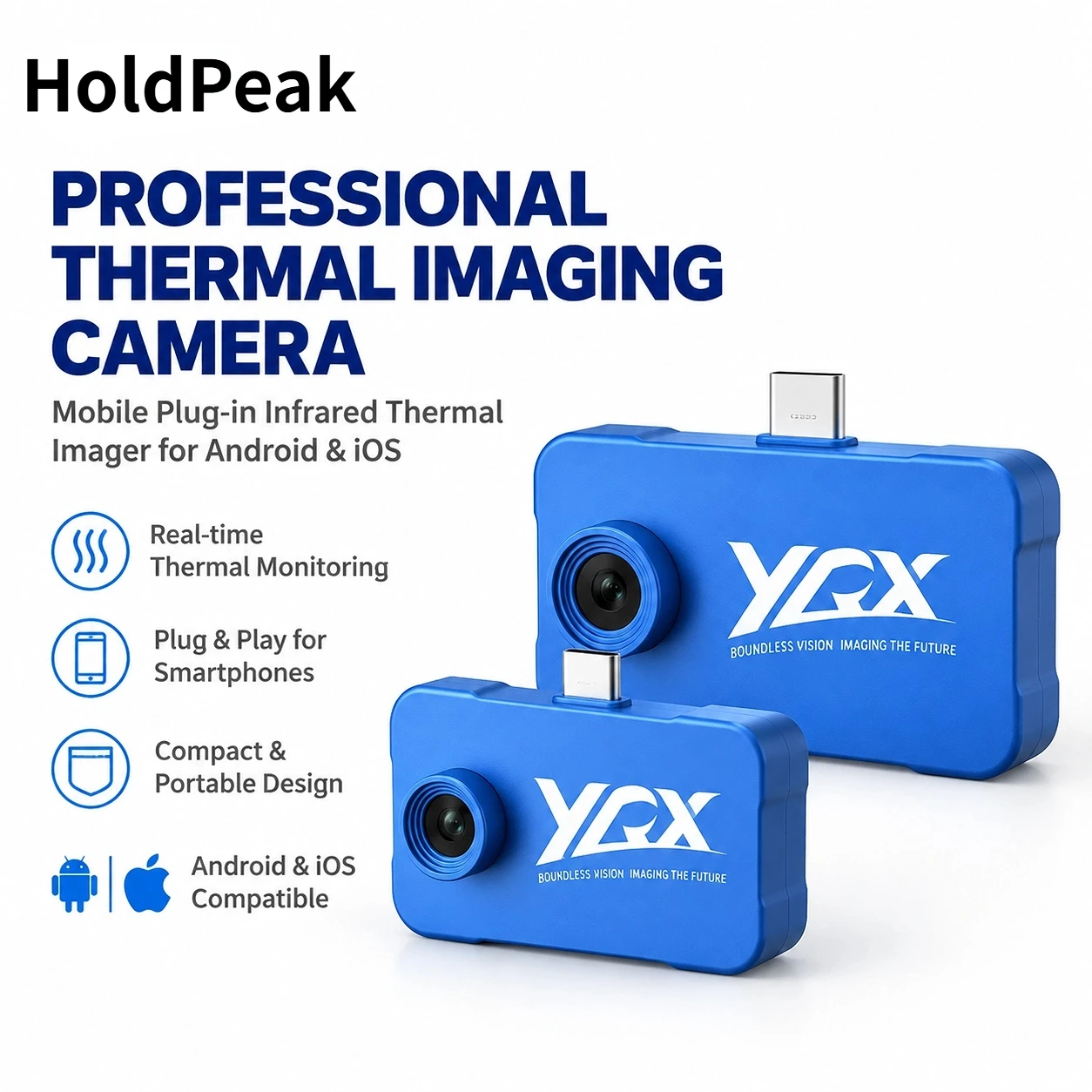 Infrared Thermal Camera 256x192 IR Resolution 25Hz -20-550°C Temperature Measurement PCB Detection for Android Smartphone CE