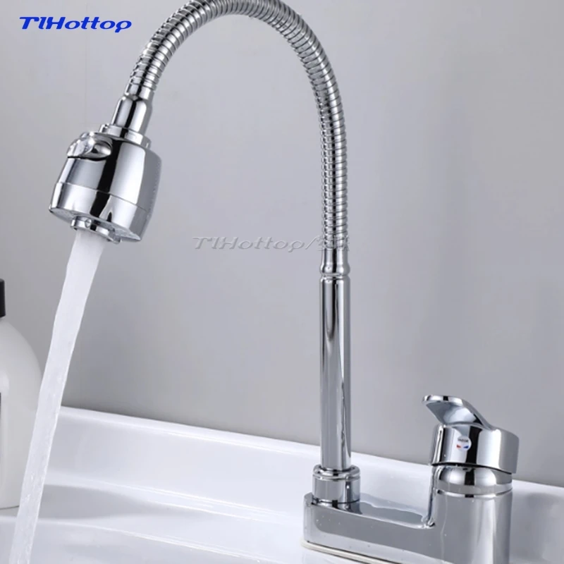 FRAP Solid Mixer Cold flexible Single lever Hole Water Tap Kitchen Faucet