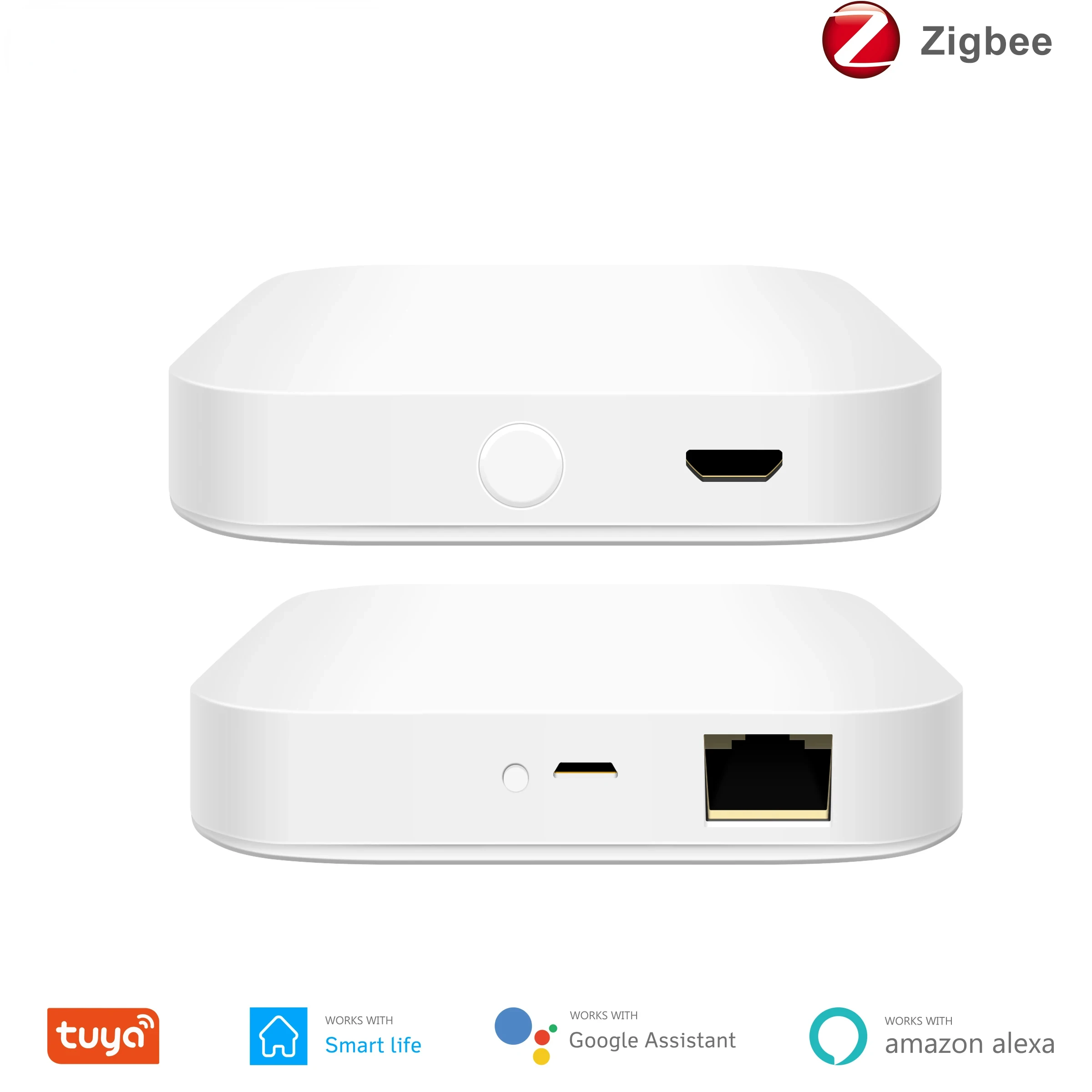 

Умный концентратор Tuya ZigBee 3.0, беспроводной/проводной шлюзовый мост для голосового дистанционного управления приложением, работает с Alexa Google Home Assistant