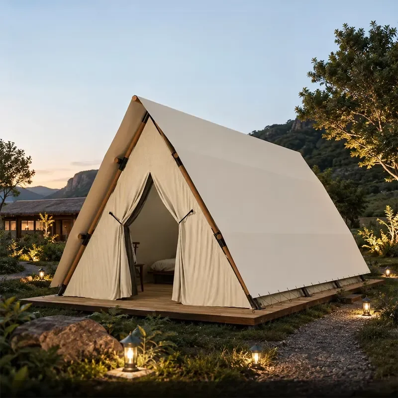 PremiumTent with 850g PVC Canopy and Laminated Wood Structure for Resort Hotels YX-1