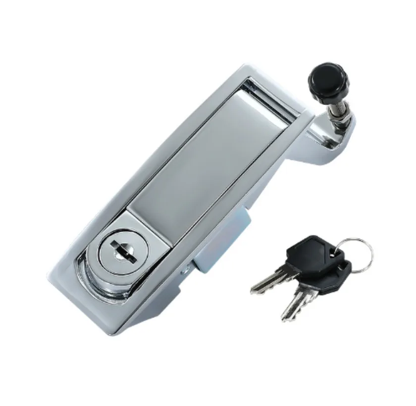 RV Baggage Compartment Door Lock - Flush Lever Compression Locking Latch w/ Keys for Boat Door Cabinet Cockpit Floor - Chrome