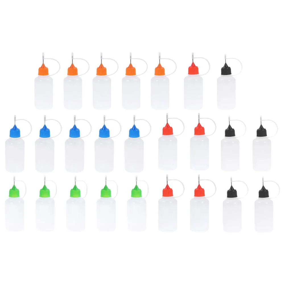 

25Pcs Pigment Bottles Small Squeeze Applicator Bottles with Fine Tip for Accurate Glue Dispensing Travel Camping Craft Storage