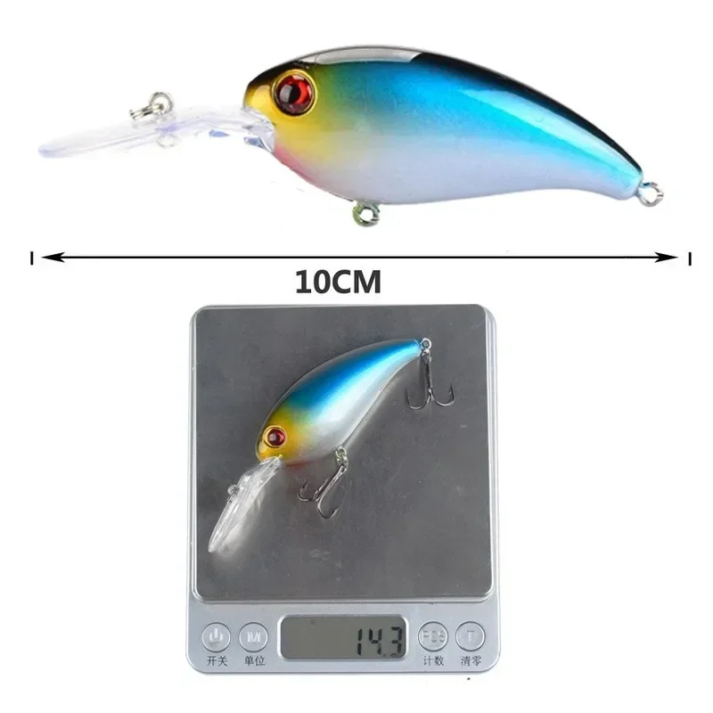 Artificial Hard Crank Fishing Lure, Crankbait Jerkbait Wobbler, Good Treble Hooks Tackle, 10cm, 14g, 1Pc image 4
