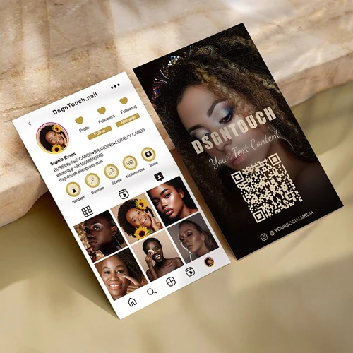 DsgnTouch Instagram Tarjeta QR personalizada Revisión Visita personalizada Lash Tarjetas de productos comerciales virtuales Belleza personalizada para empresas